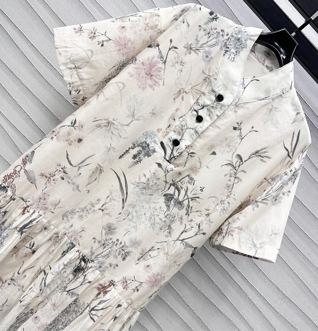 2025 New Printed Short Sleeve Dress