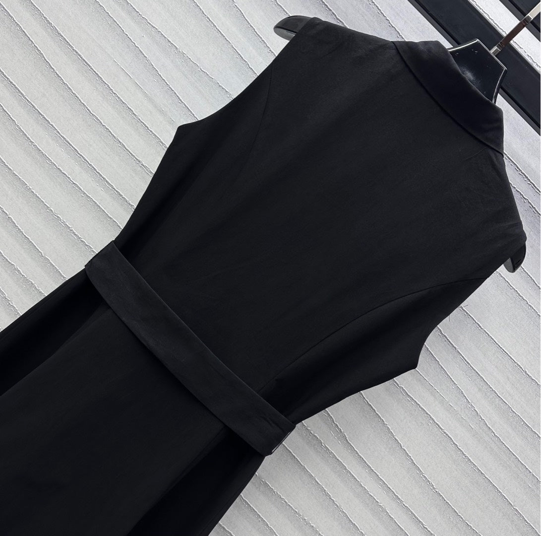 2025 New Arrivals Belt Sleeveless Shirt Dress