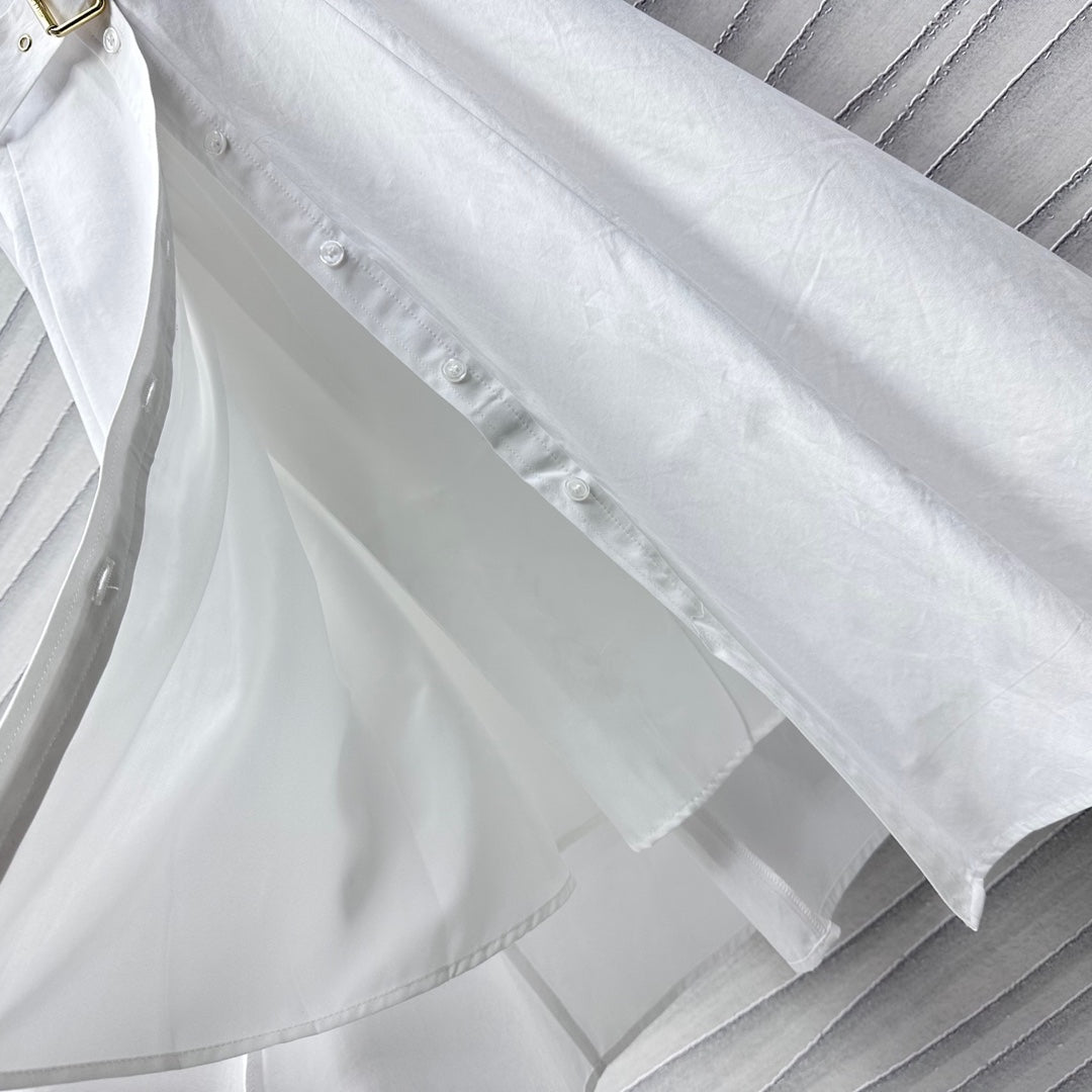 2025 New Arrivals Belt Sleeveless Shirt Dress