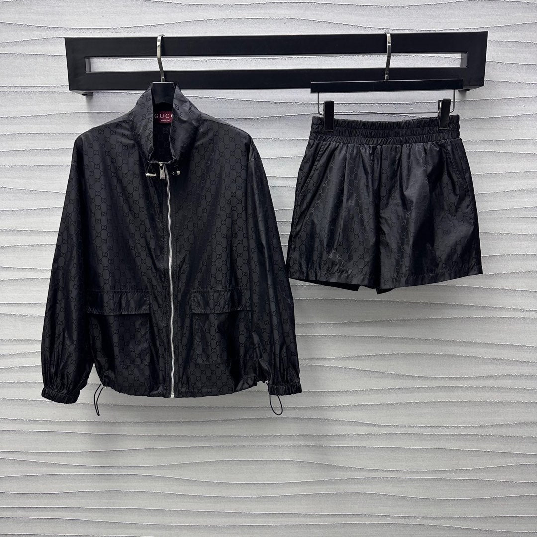 2025 New Arrivals Jacquard Sun Protection Jacket Shorts Set