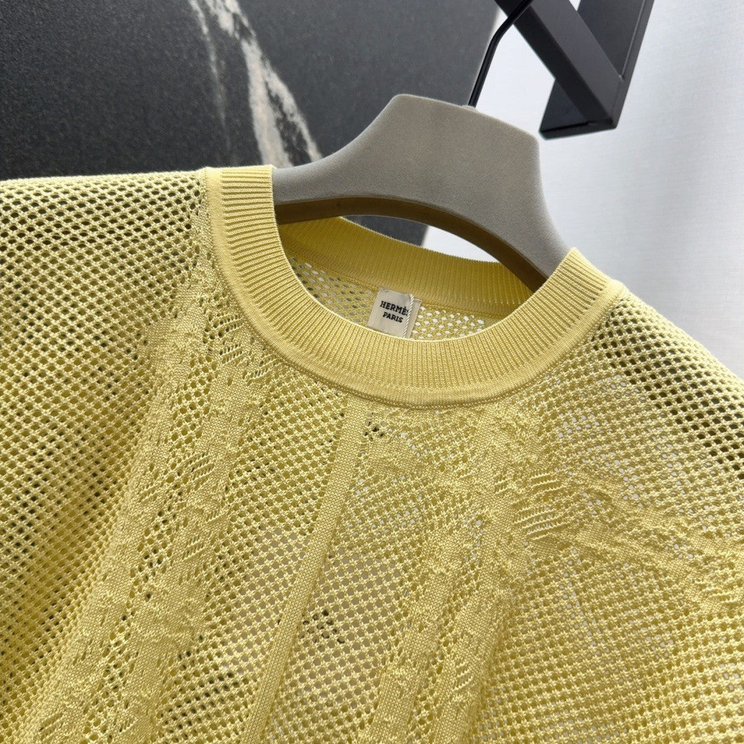25 Jacquard hollow knitted top