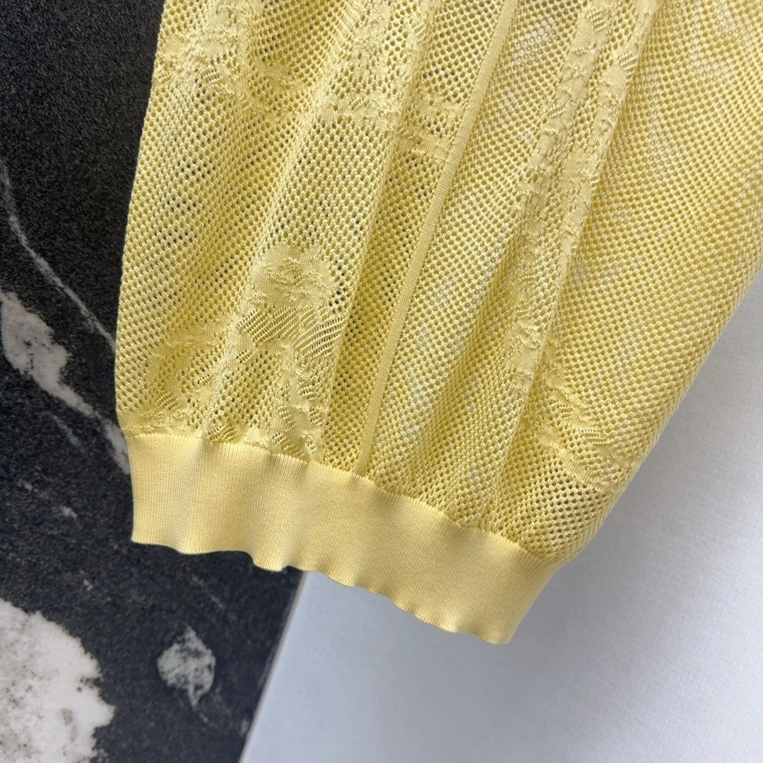 25 Jacquard hollow knitted top