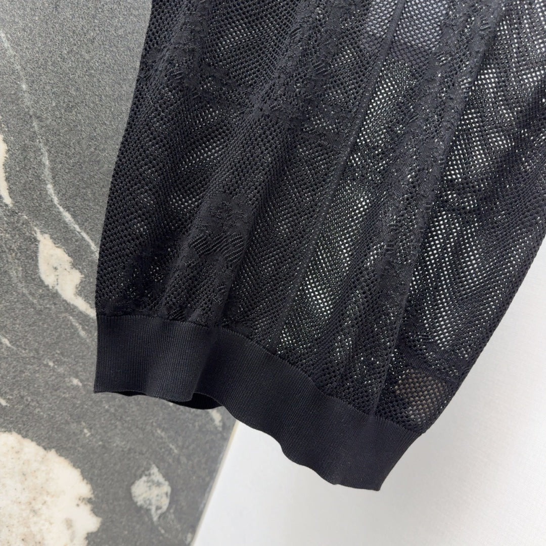 25 Jacquard hollow knitted top