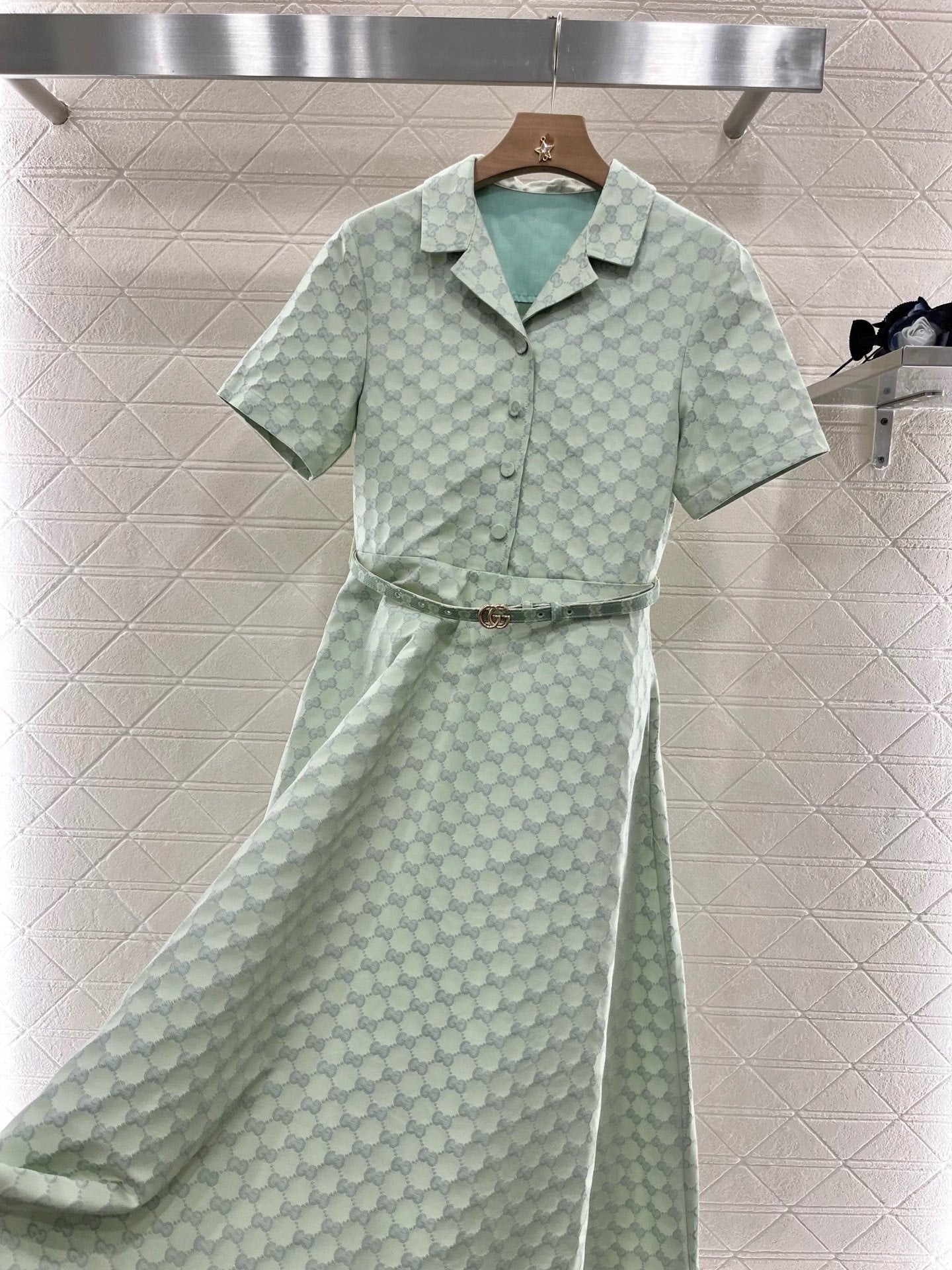 25 Jacquard waistband jumpsuit long skirt