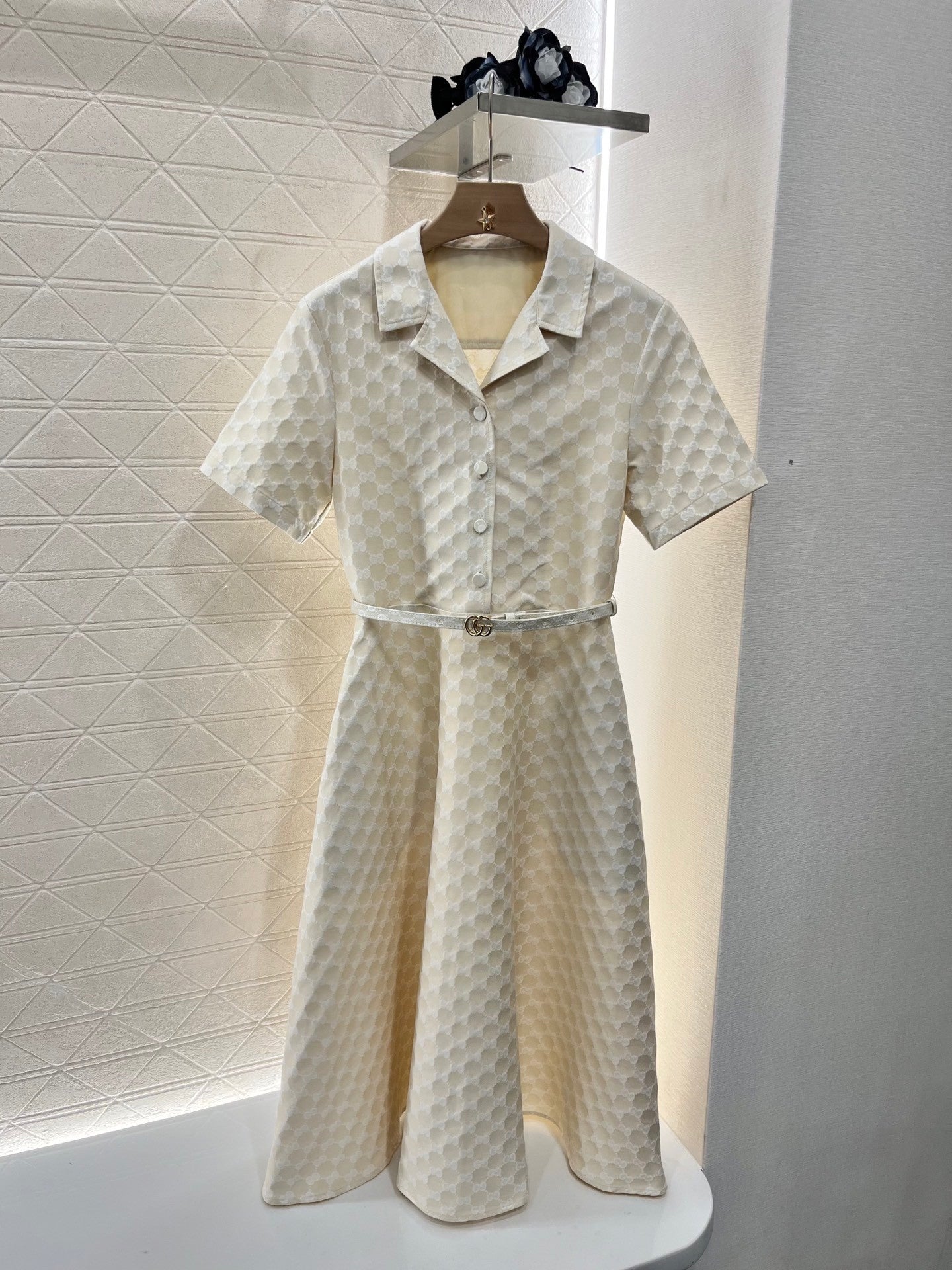 25 Jacquard waistband jumpsuit long skirt
