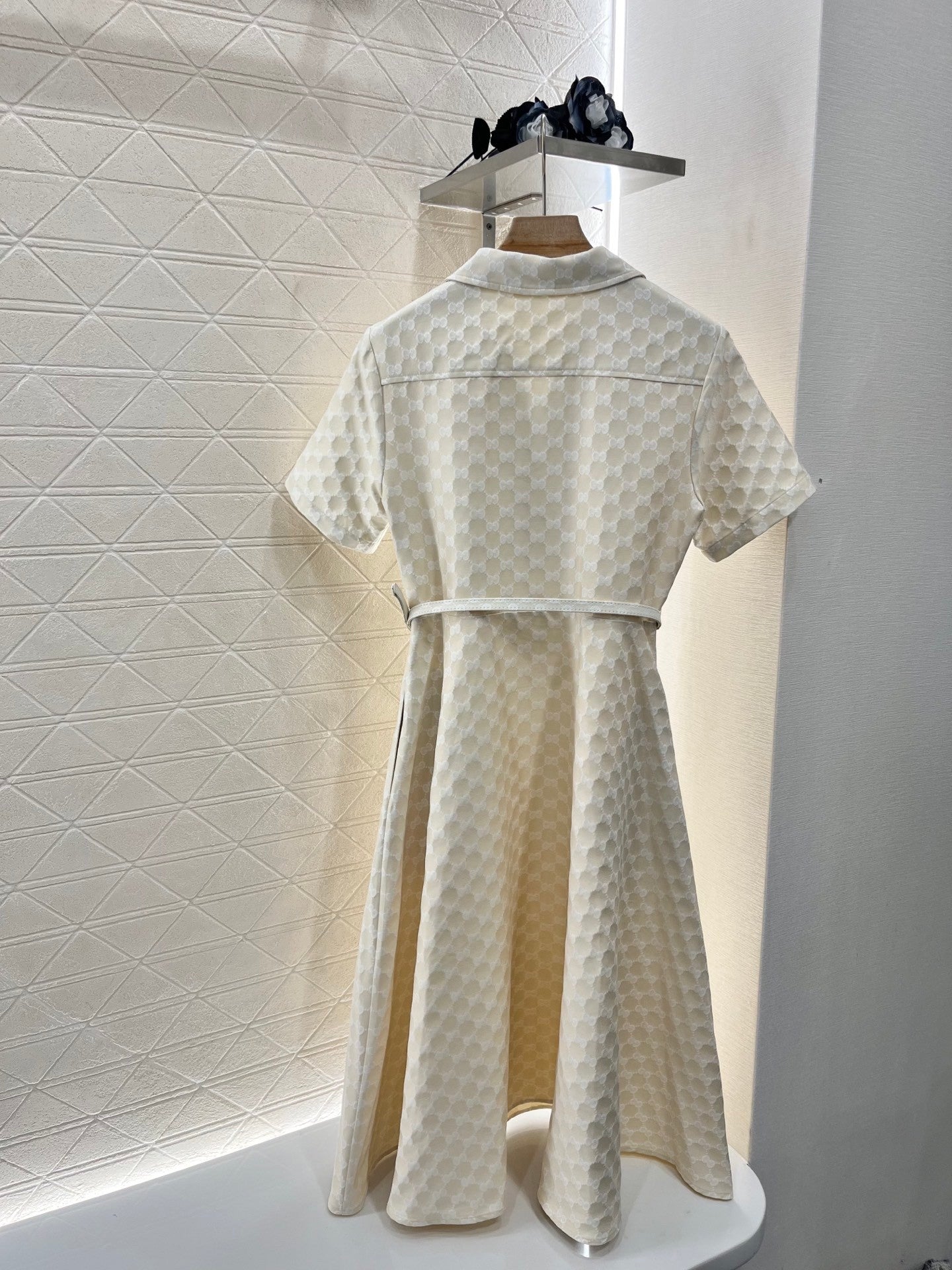25 Jacquard waistband jumpsuit long skirt