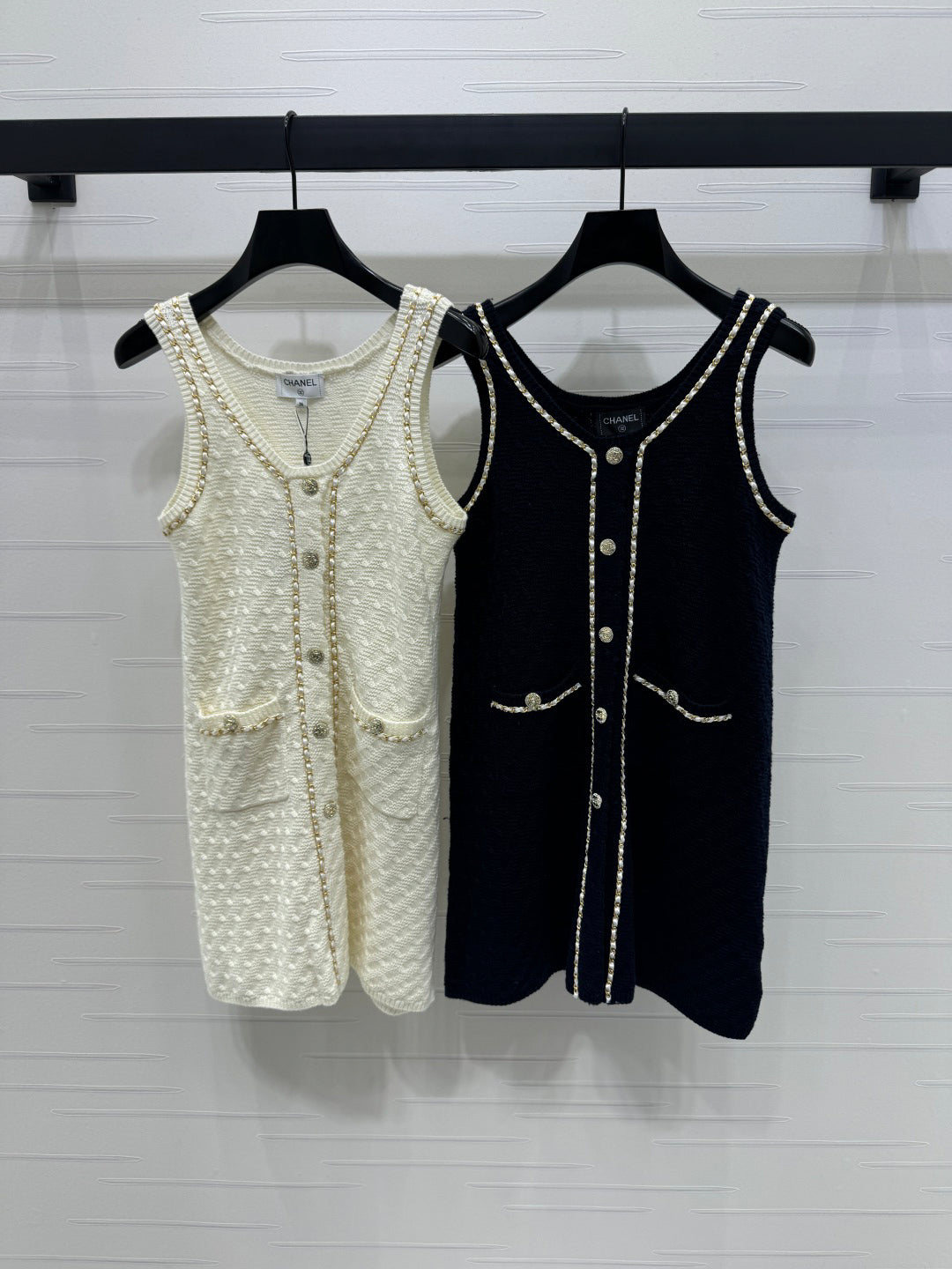 2025 Spring and Summer New Chain Knitted Vest Dress