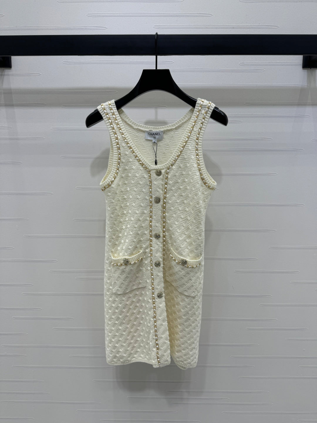 2025 Spring and Summer New Chain Knitted Vest Dress