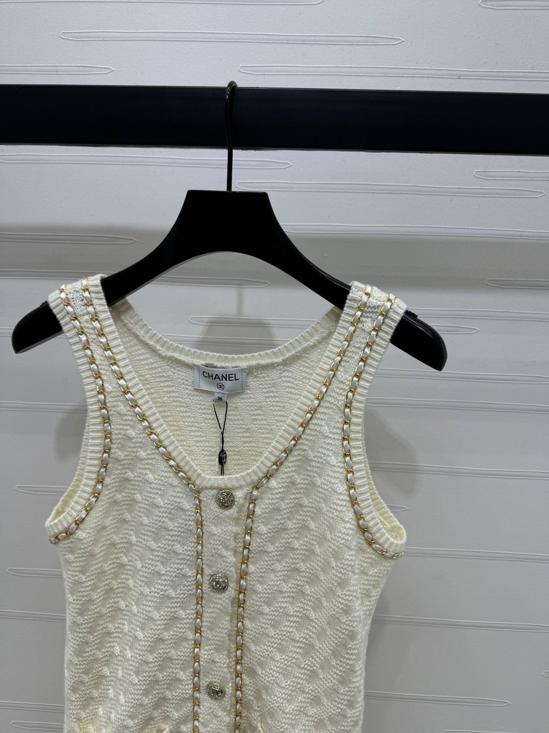 2025 Spring and Summer New Chain Knitted Vest Dress