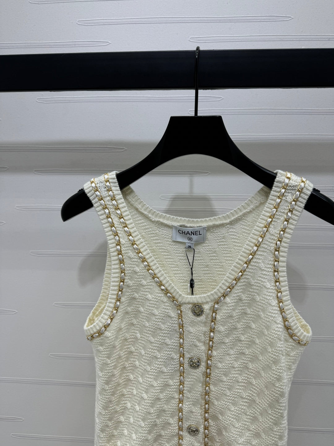 2025 Spring and Summer New Chain Knitted Vest Dress
