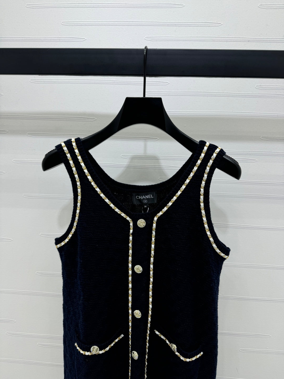 2025 Spring and Summer New Chain Knitted Vest Dress