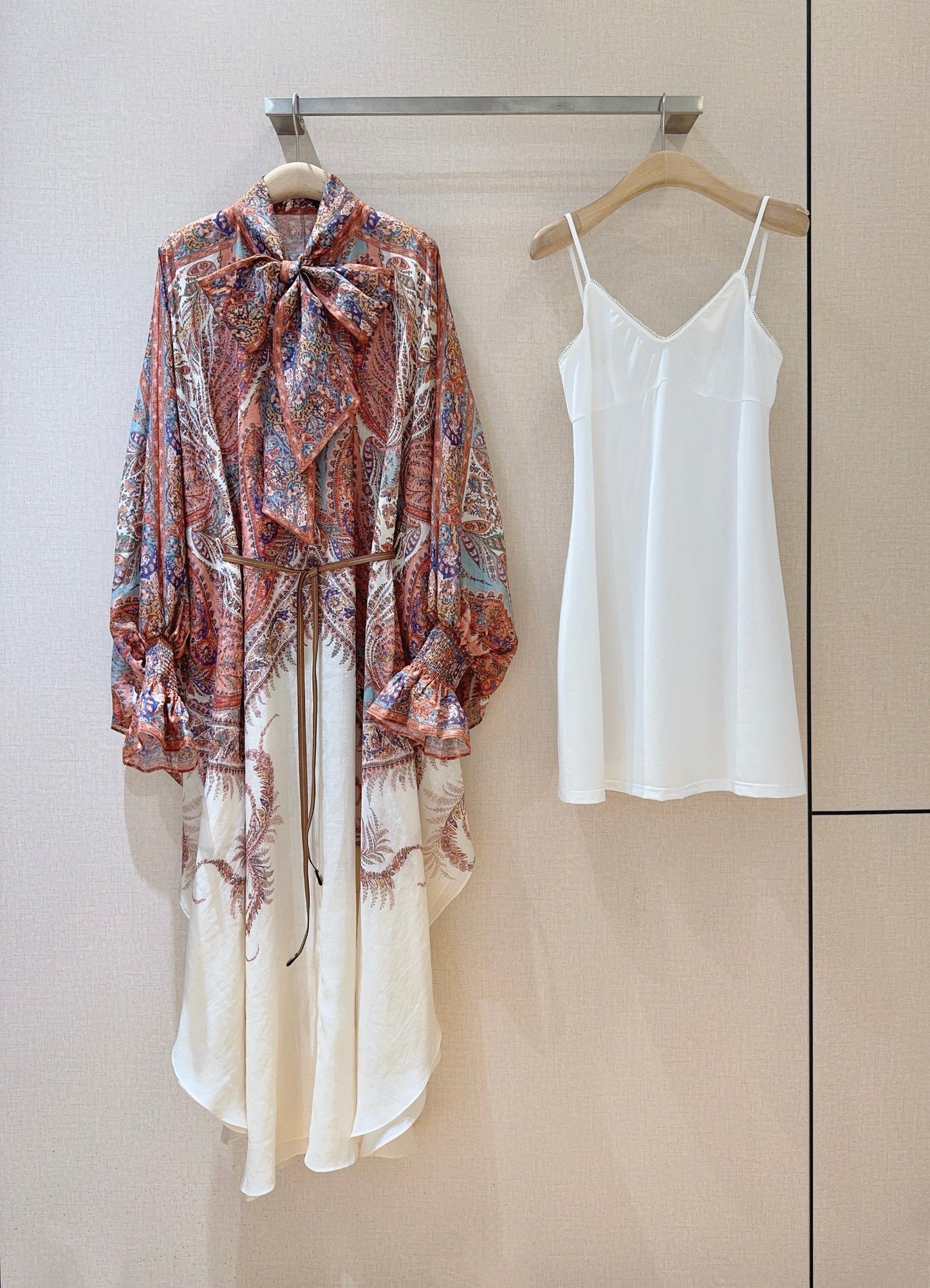 25 Summer New Collar Long Sleeve Midi Dress