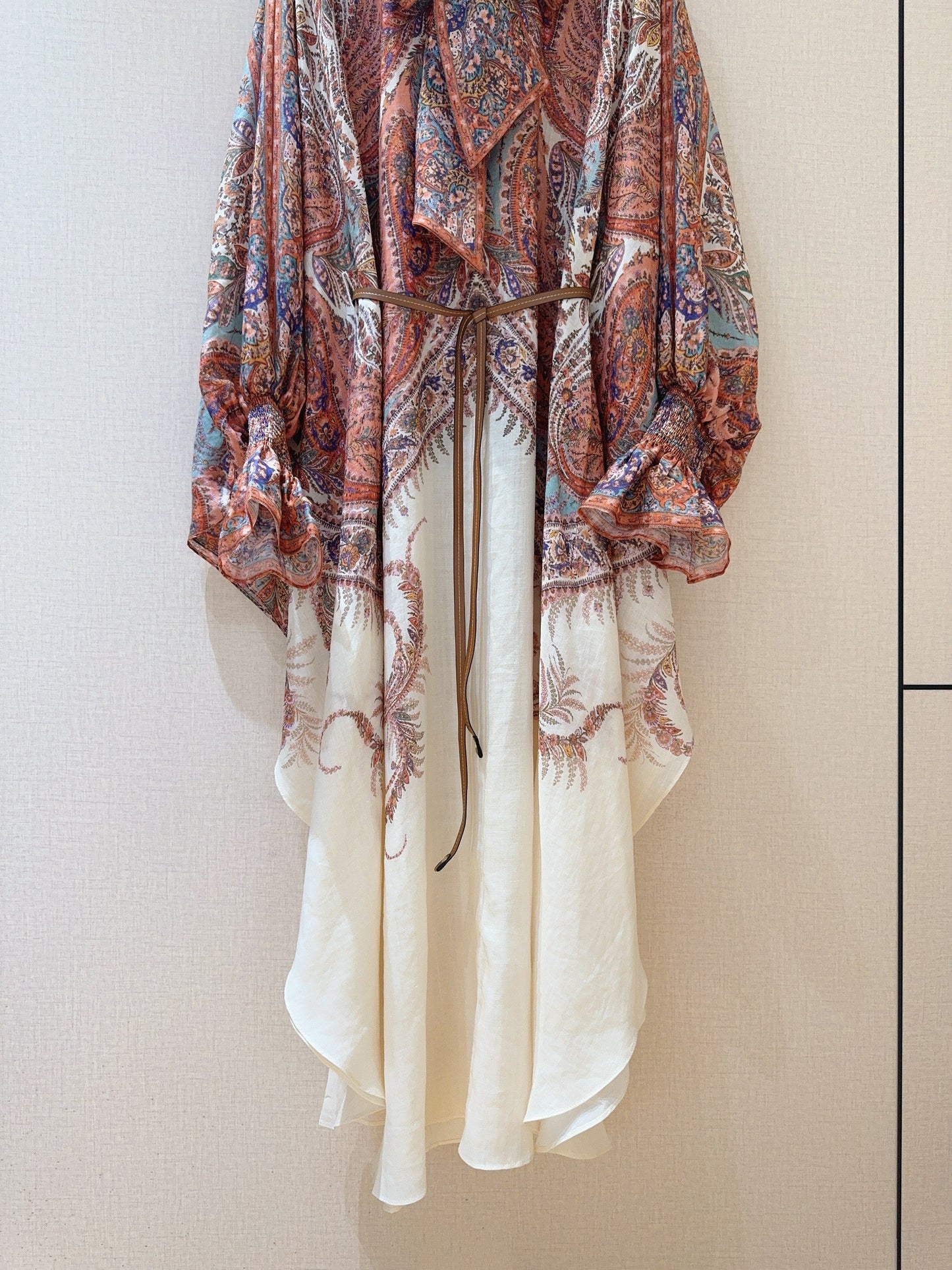 25 Summer New Collar Long Sleeve Midi Dress