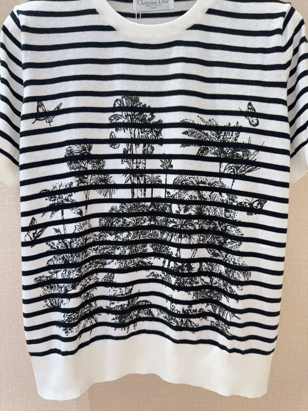 25 Spring and Summer New Round Neck Striped Print Short Sleeve