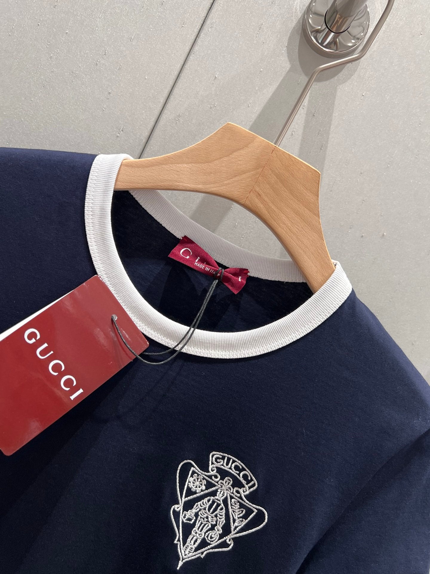25Ss Spring and Summer New Style Spliced Threaded Round Neck Short Sleeve T-shirt