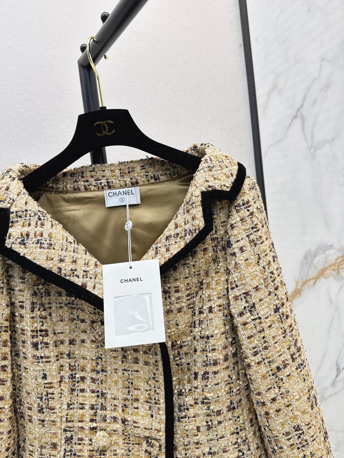 25SS Early Spring Latest One-shoulder Knitted Tweed Jacket