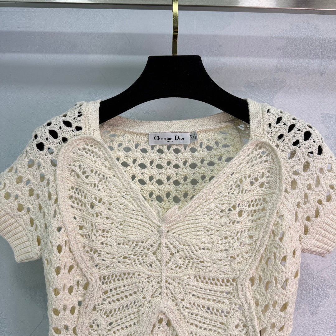 25 Spring and Summer New Style Hand Hook Short Sleeve Short Skirt Suit