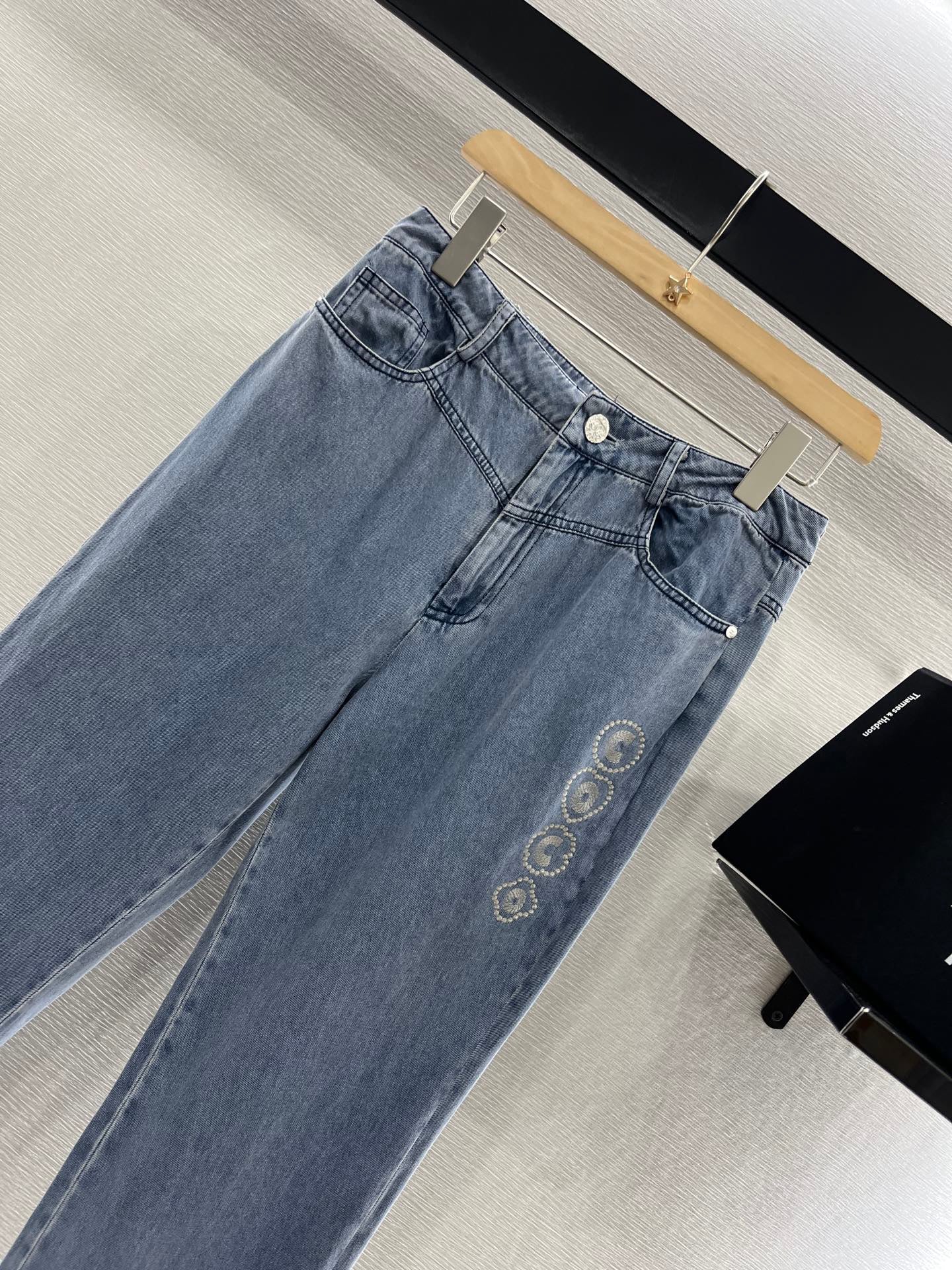2025 New High Waist Washed Denim Straight Pants