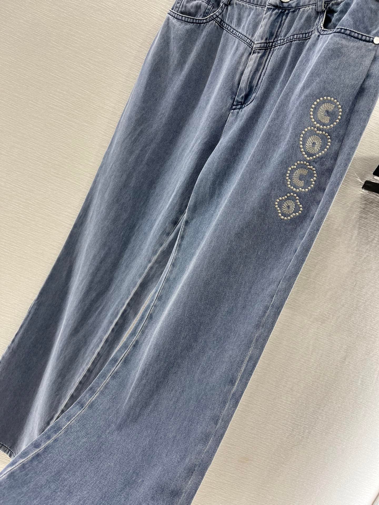 2025 New High Waist Washed Denim Straight Pants