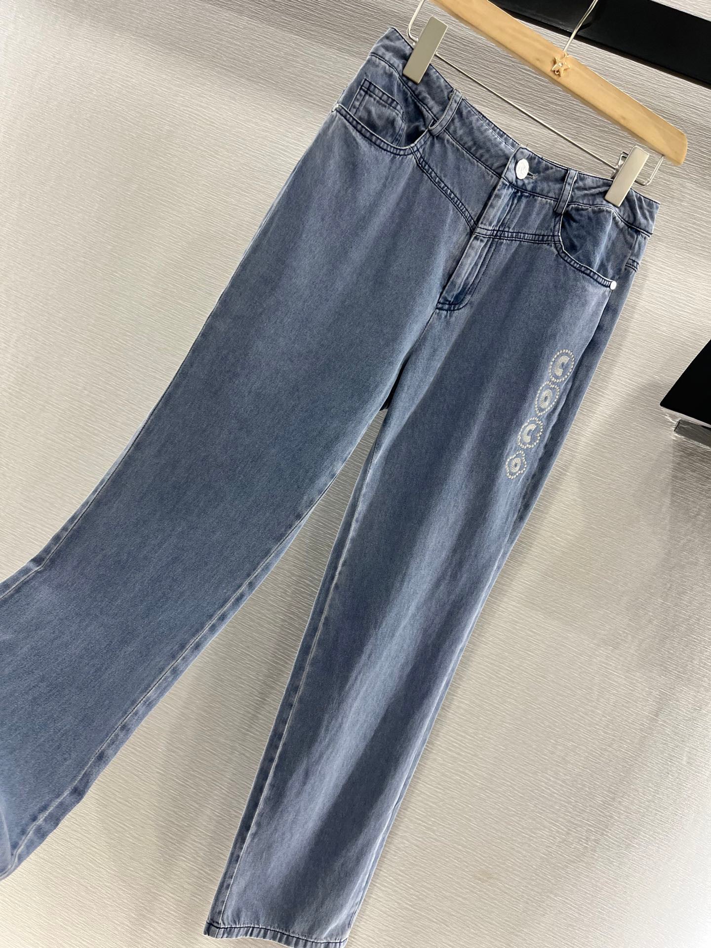 2025 New High Waist Washed Denim Straight Pants