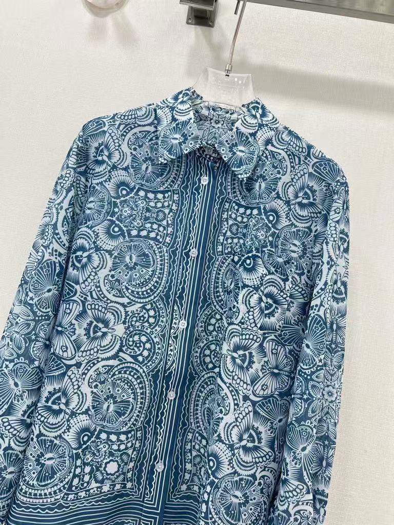 25ss Positioning floral pattern short shirt