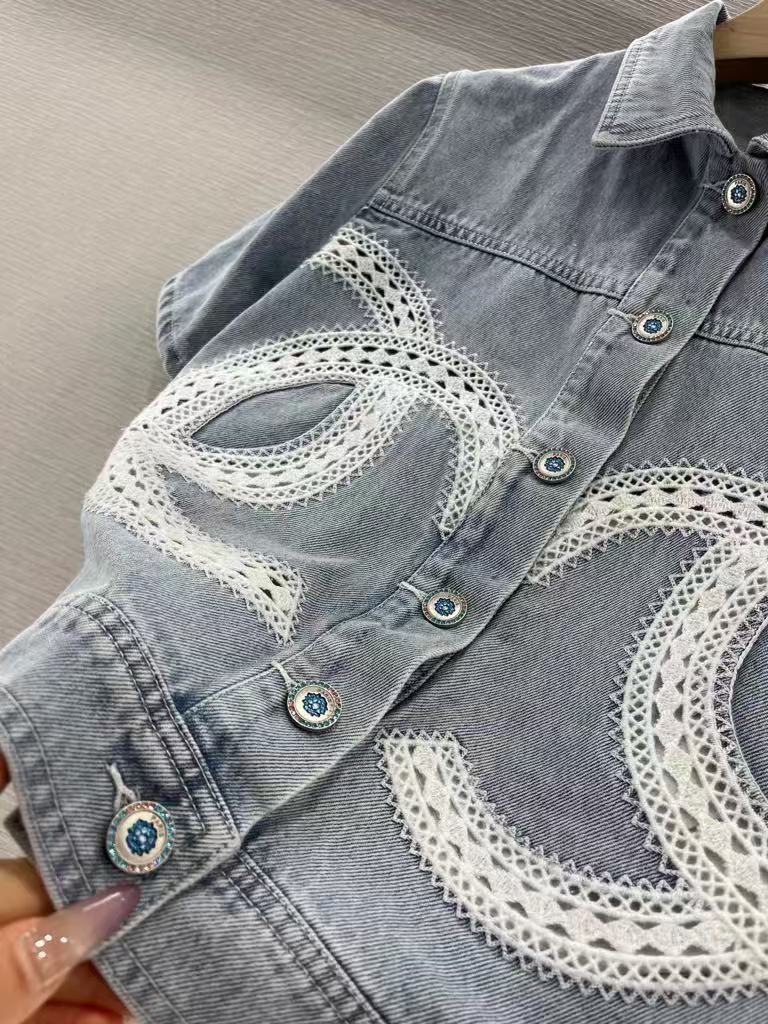 25ss Embroidered denim