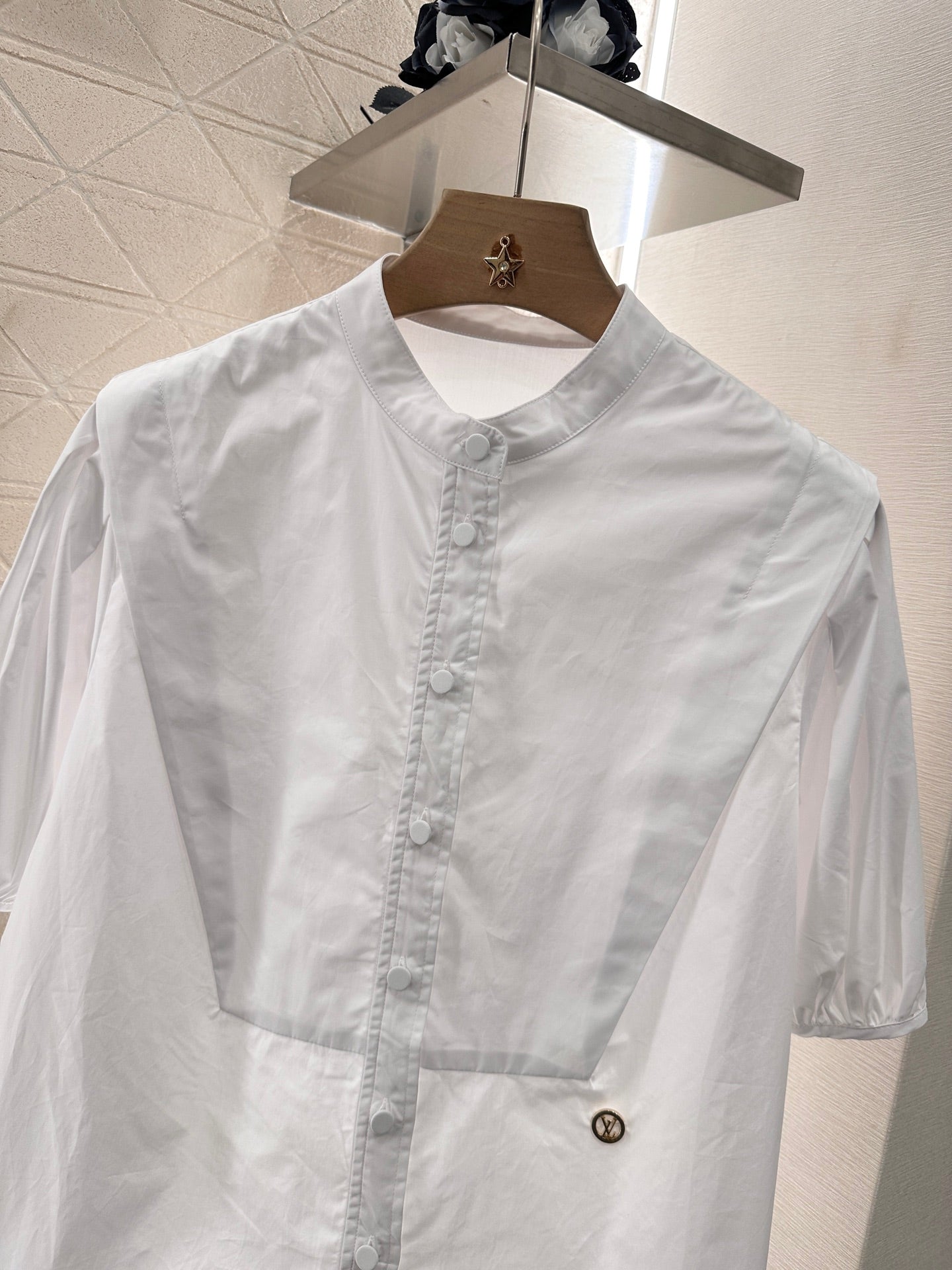 2025 Summer New Round Neck Puff Sleeve Shirt
