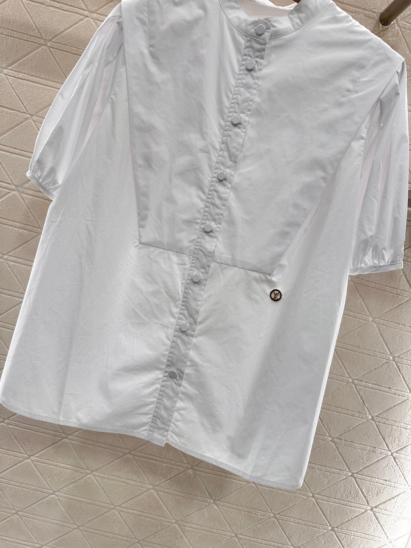 2025 Summer New Round Neck Puff Sleeve Shirt