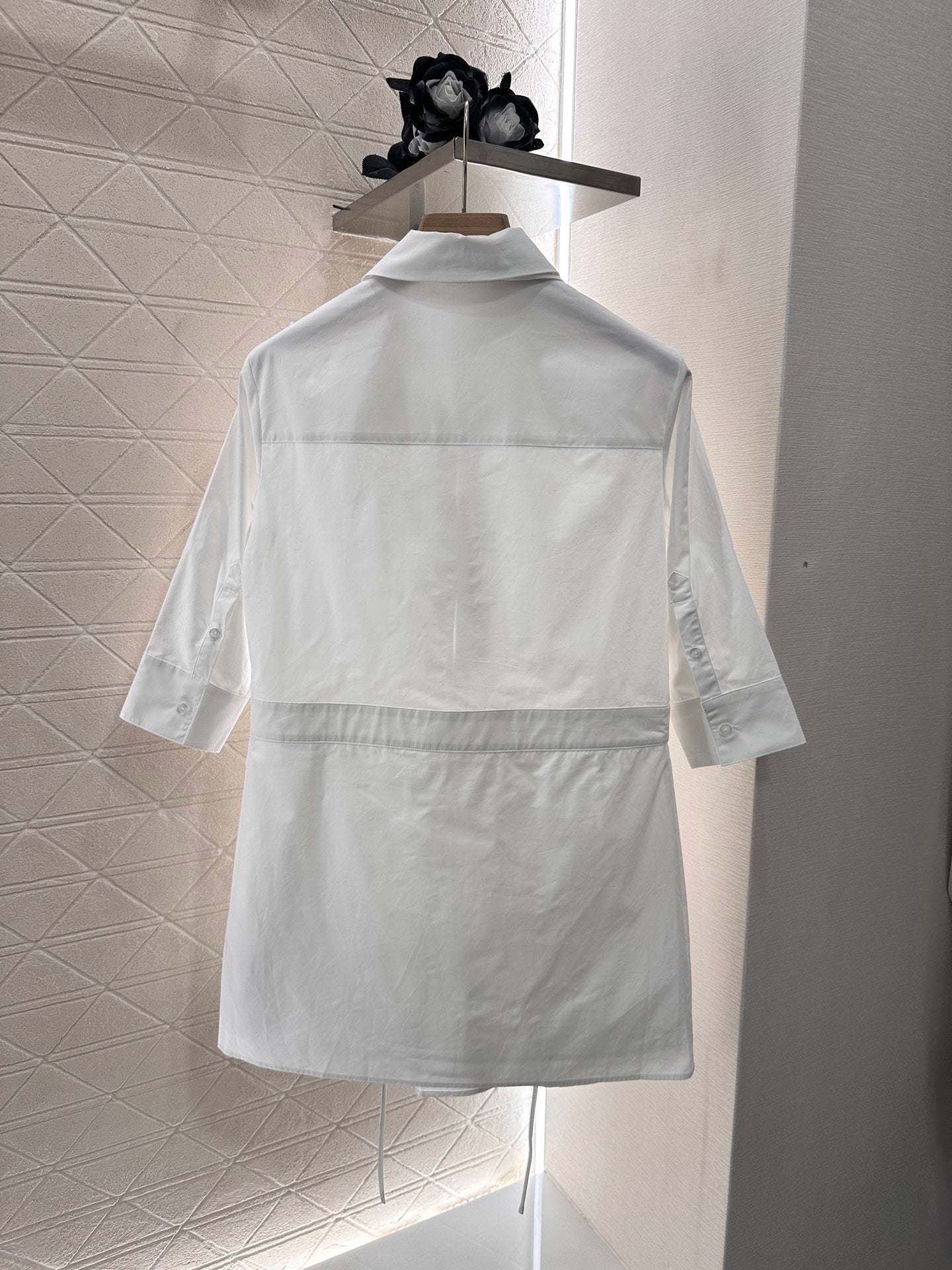 2025 Summer New Arrival Slit Tie Shirt Dress