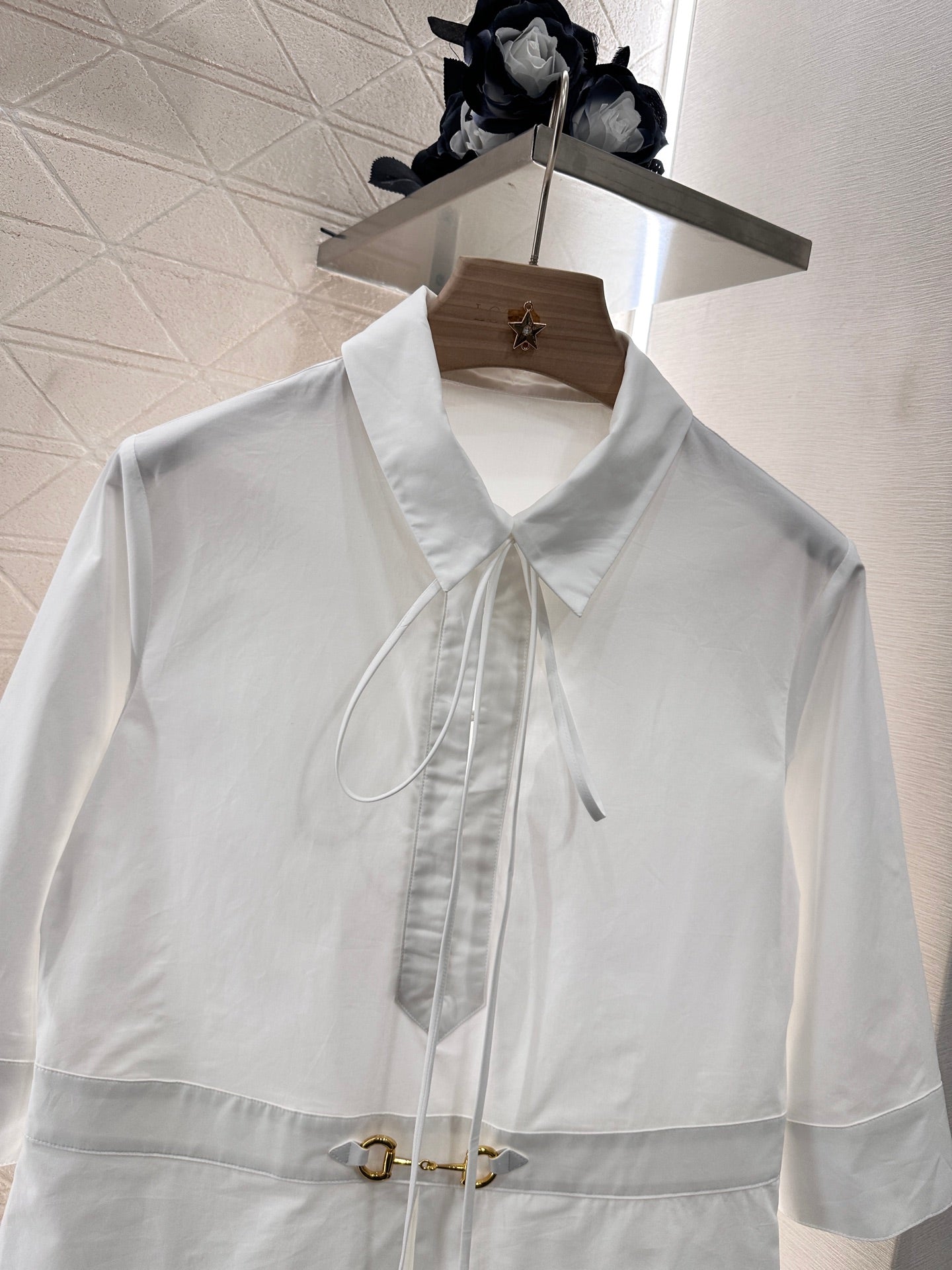 2025 Summer New Arrival Slit Tie Shirt Dress