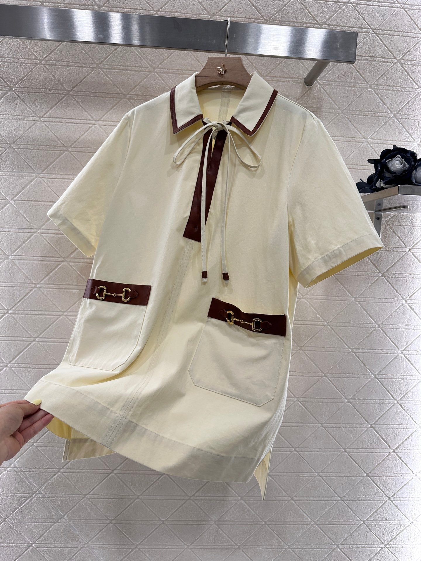 2025 Summer New Arrival Contrast Color Lace-up Dress