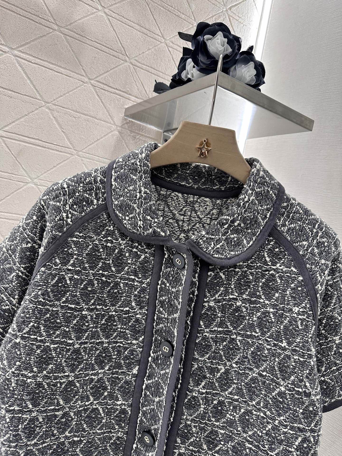 2025 Summer New Raglan Knitted Short Sleeve Cardigan