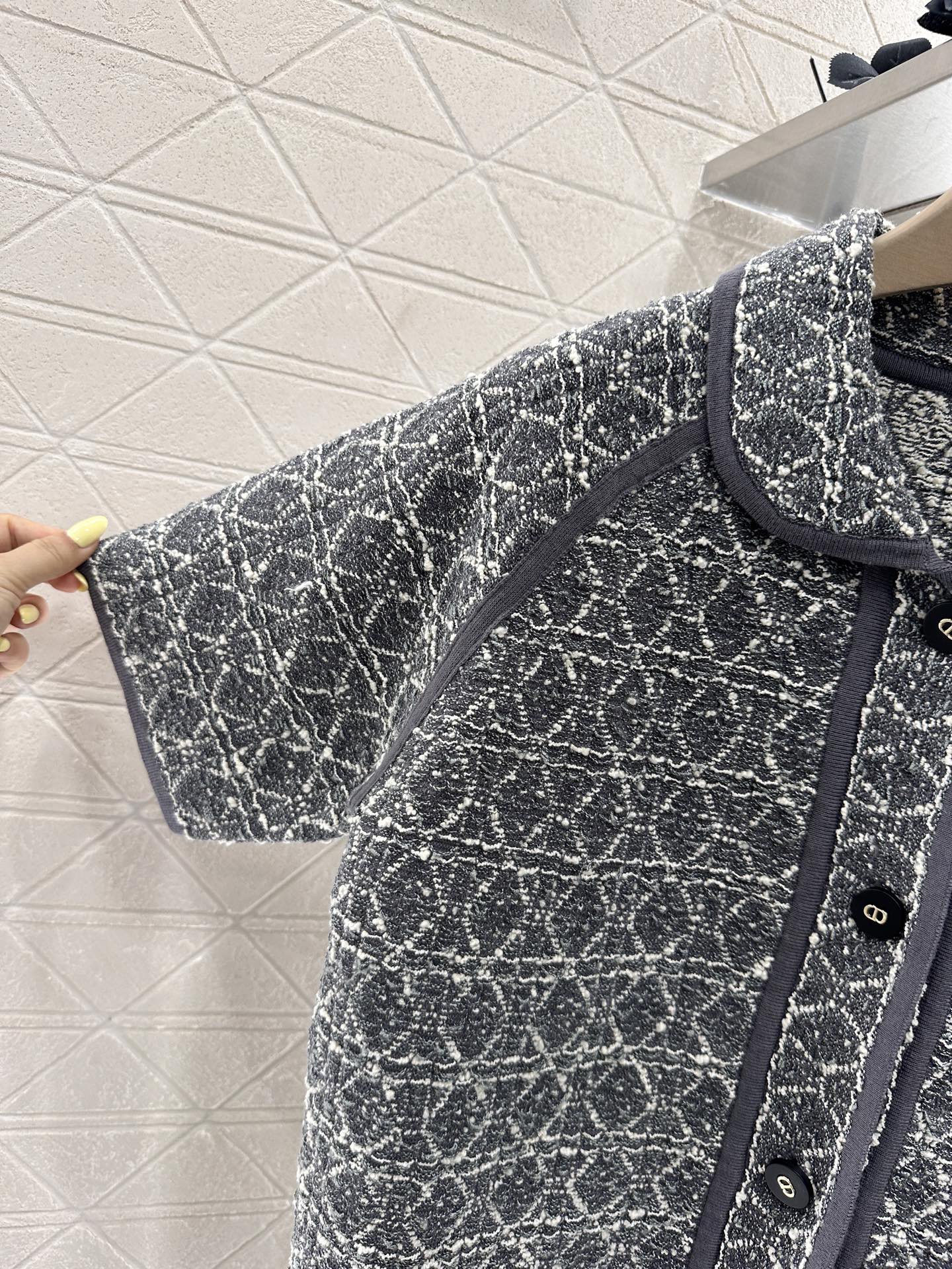 2025 Summer New Raglan Knitted Short Sleeve Cardigan