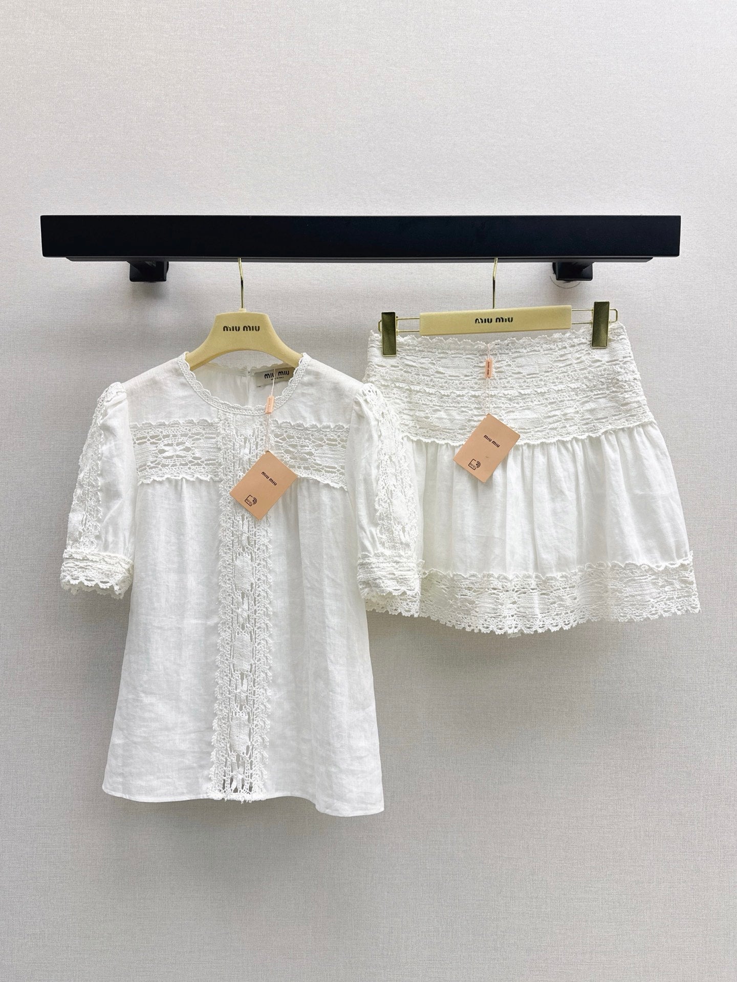 25Ss Spring and Summer Latest French Round Neck Linen Short Sleeve Shirt Suit