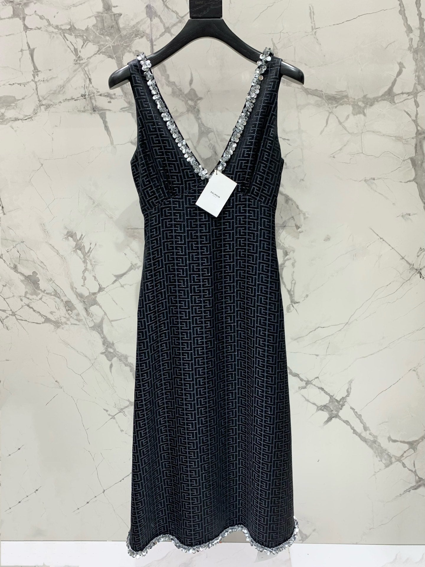 25 Summer new acetate maze bright silk fixed bead dress holiday dress