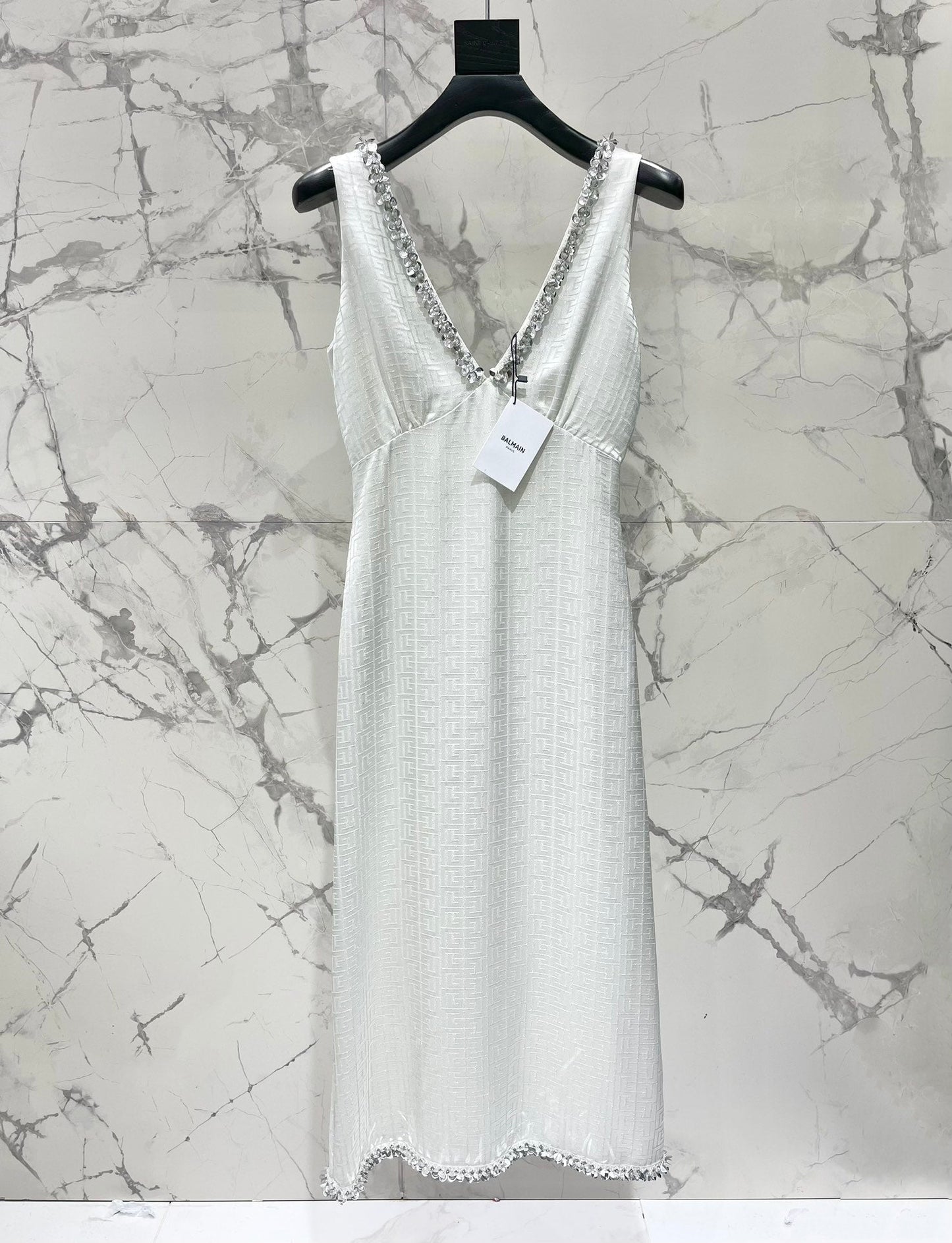 25 Summer new acetate maze bright silk fixed bead dress holiday dress