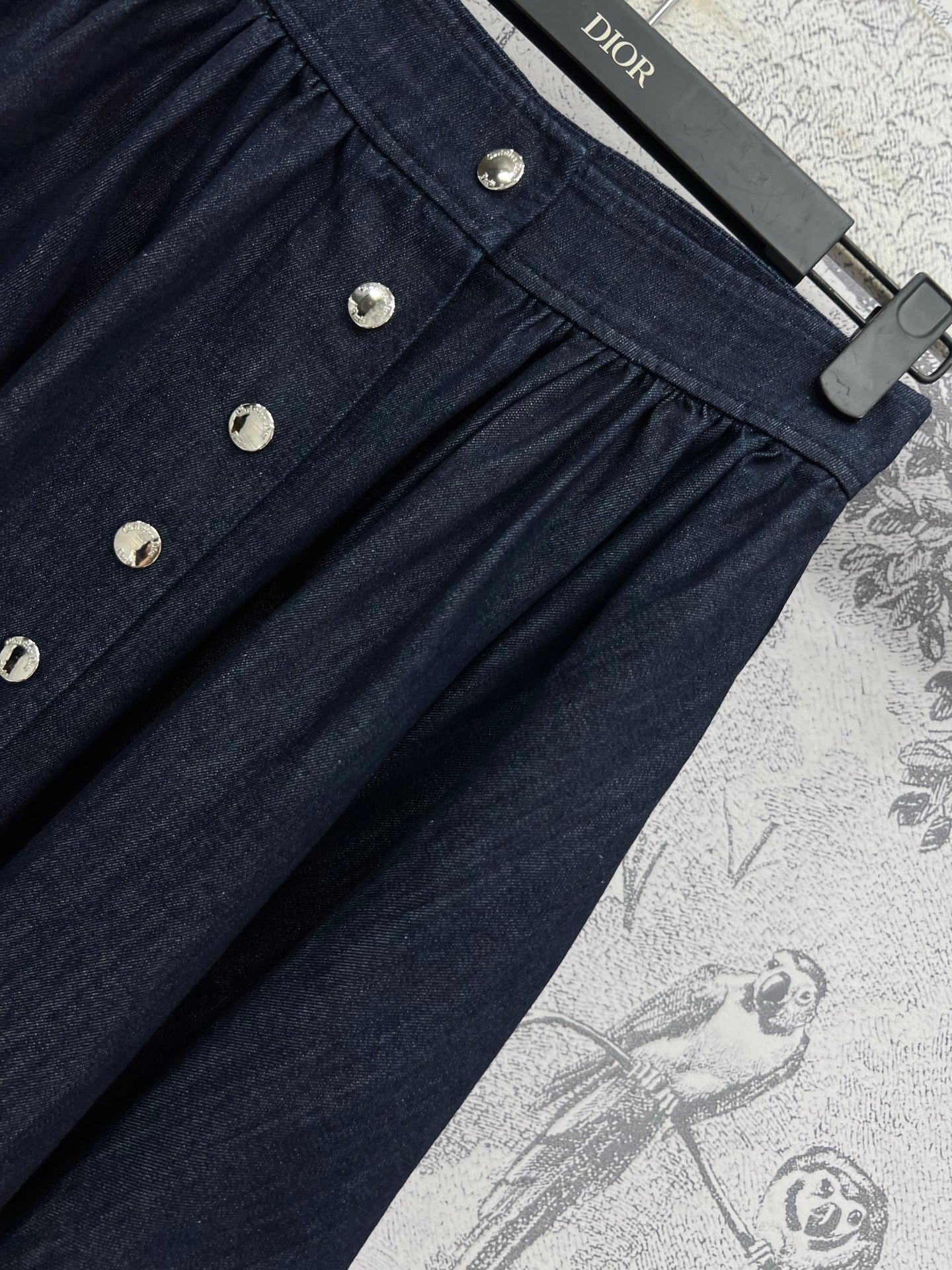 25 Spring and Summer New Denim Letter Jacquard Single-Breasted Skirt