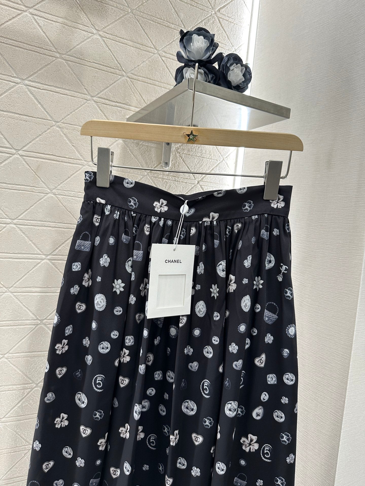 25 new summer printed high waist midi skirt