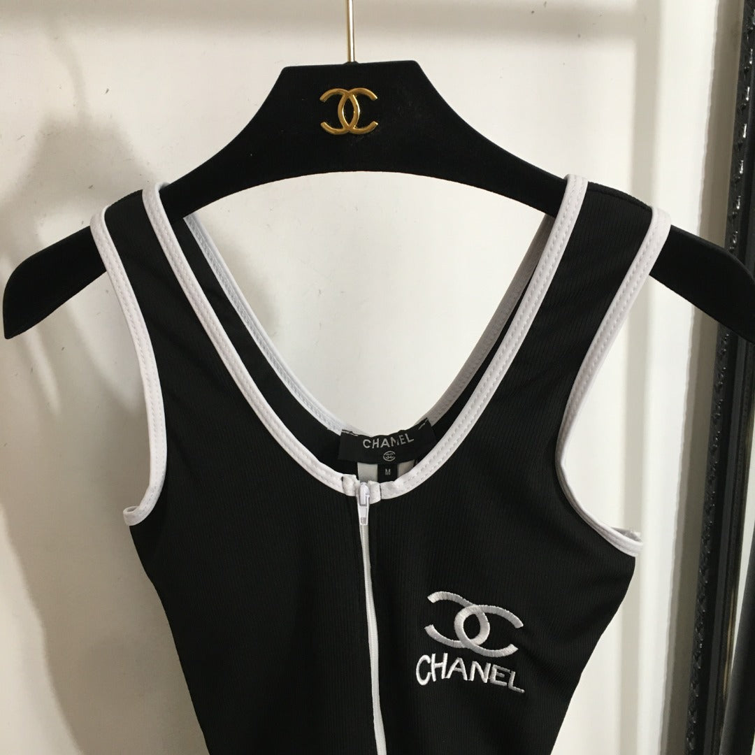 25 new logo embroidered sling one-piece swimsuit