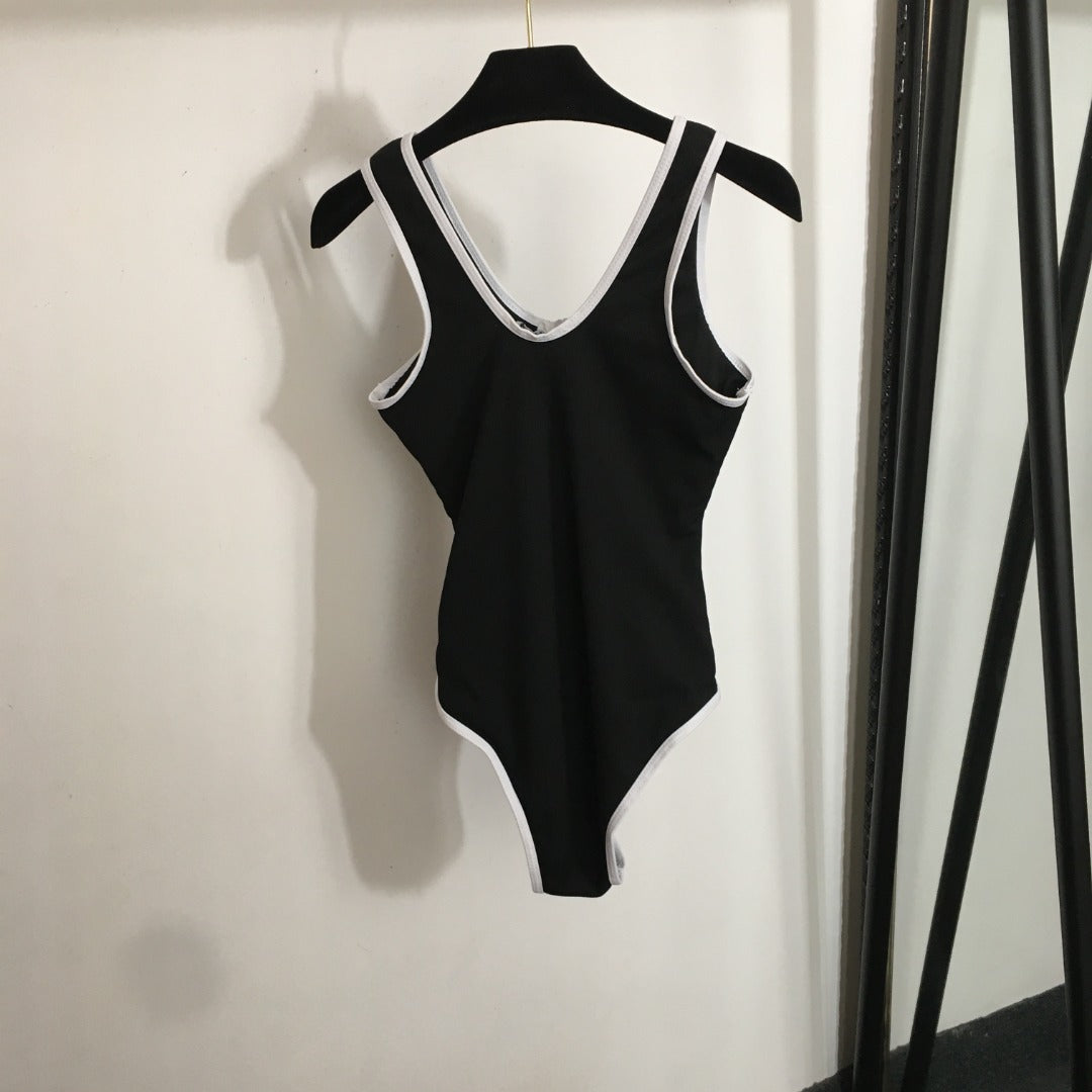 25 new logo embroidered sling one-piece swimsuit
