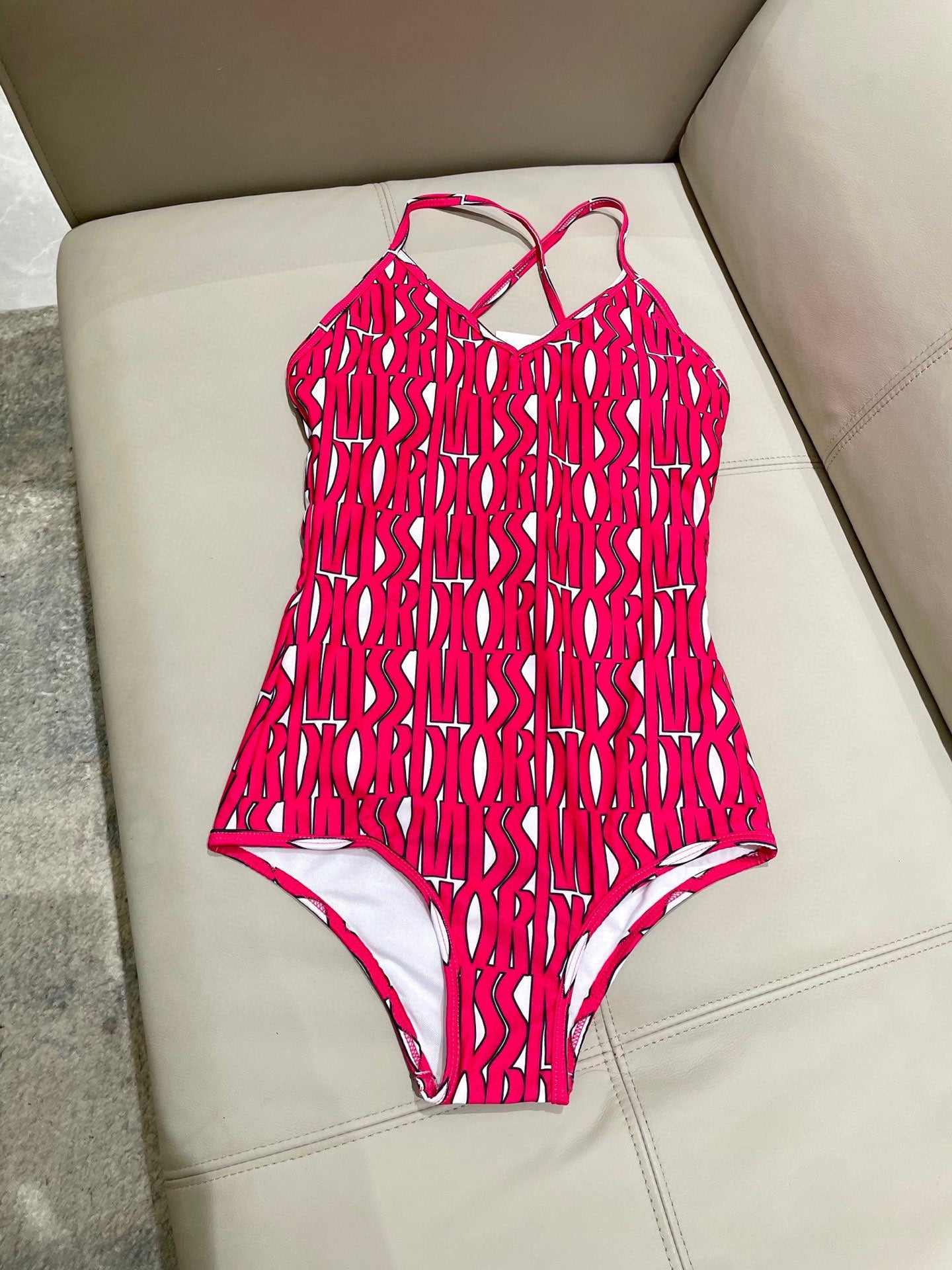 25 Summer New Print Fashion Sexy V-neck Suspender Top One-piece Swimsuit