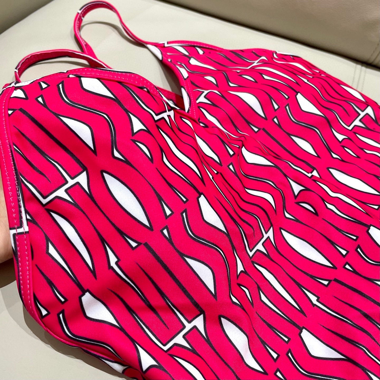 25 Summer New Print Fashion Sexy V-neck Suspender Top One-piece Swimsuit