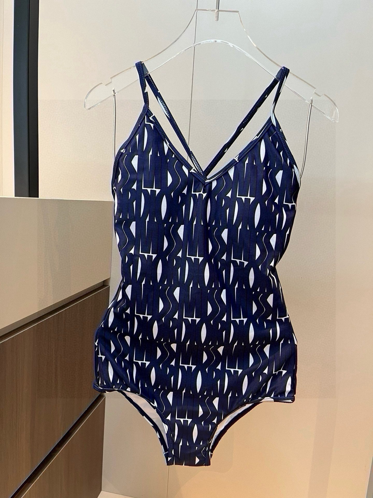 25 Summer New Print Fashion Sexy V-neck Suspender Top One-piece Swimsuit