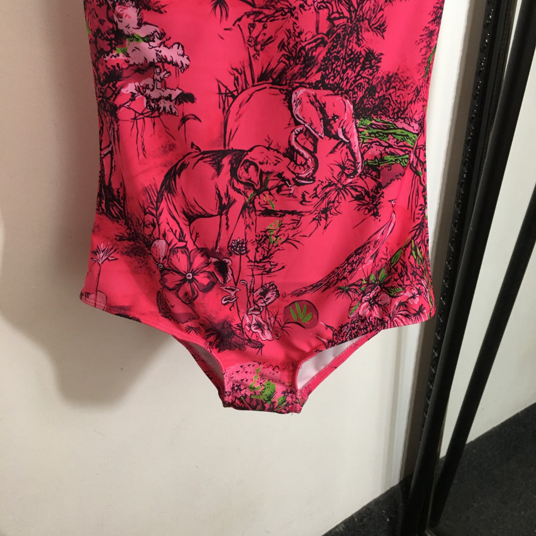 25 Summer new printed tube top suspender swimsuit