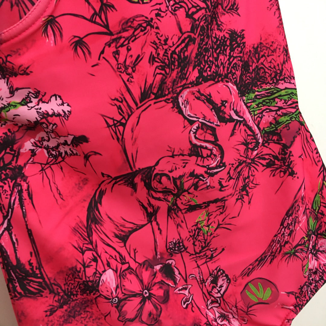 25 Summer new printed tube top suspender swimsuit