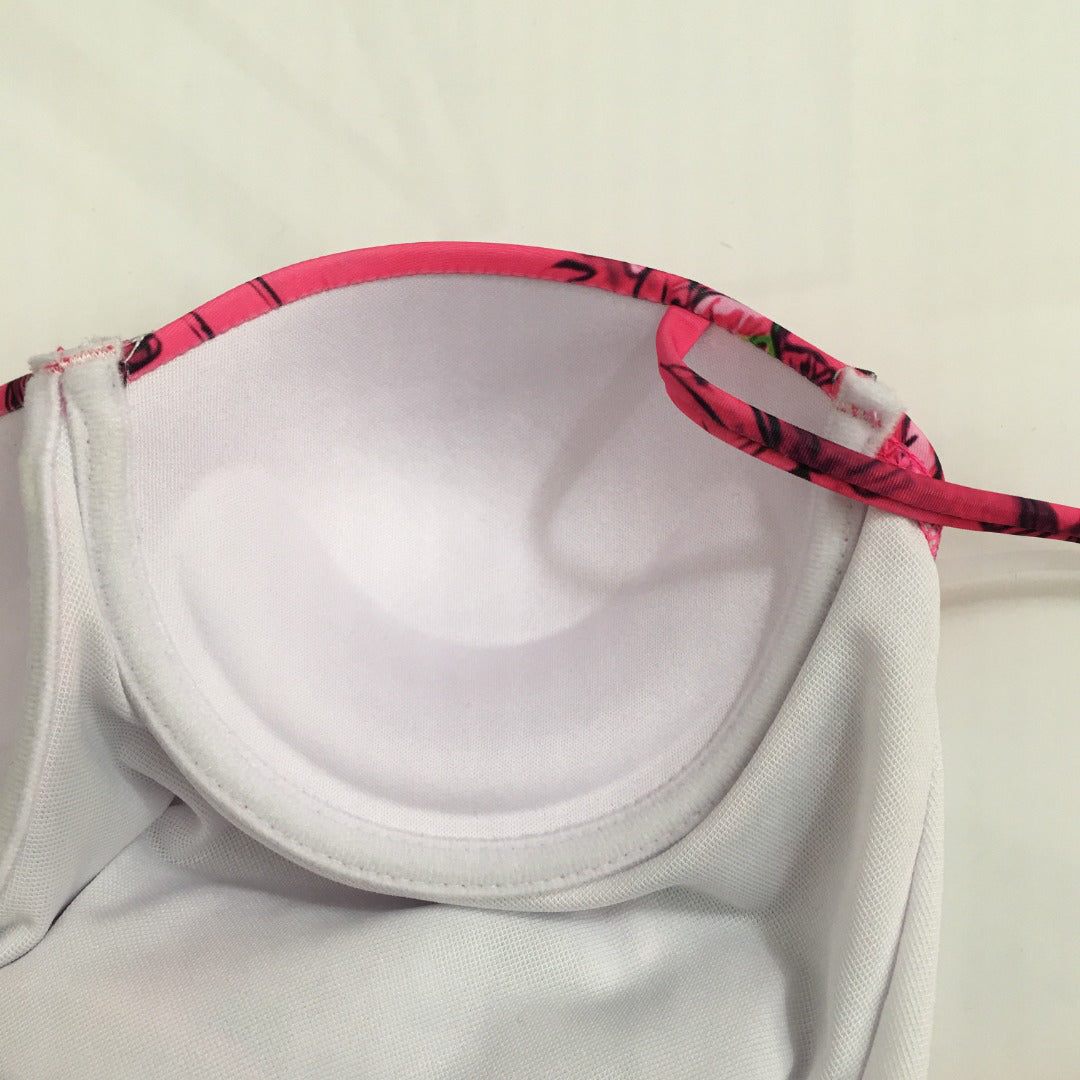 25 Summer new printed tube top suspender swimsuit