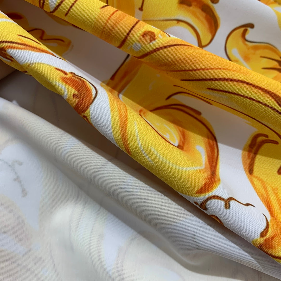 25 Summer new golden retro pattern print swimsuit
