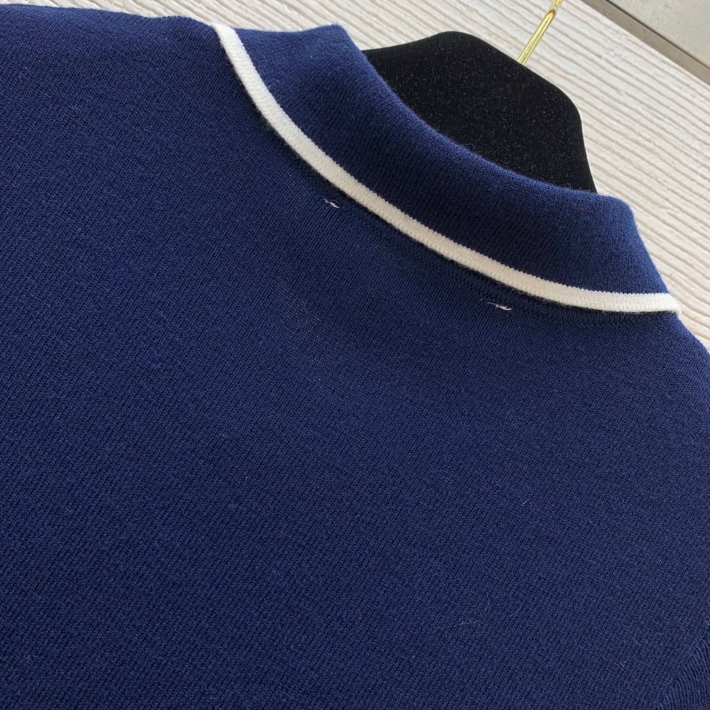 25 Summer new red cherry pendant knitted polo dress