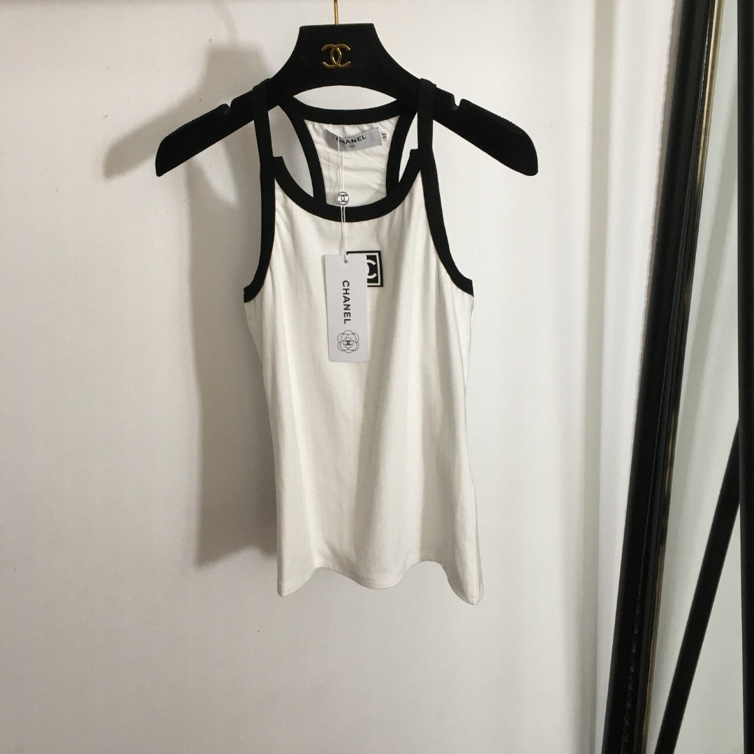 25 Summer new logo offset printing contrasting color bottoming vest