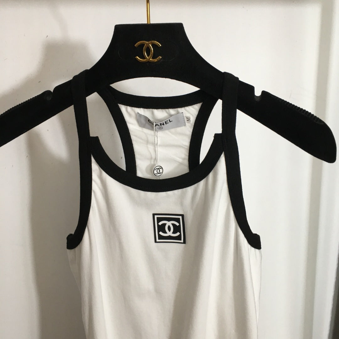 25 Summer new logo offset printing contrasting color bottoming vest